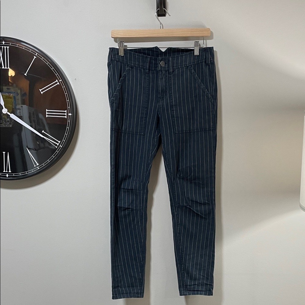 Free People Navy Pinstripe Trousers